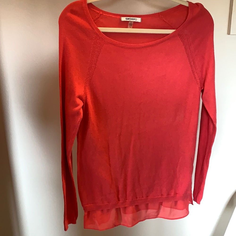 Salmon long sleeve blouse